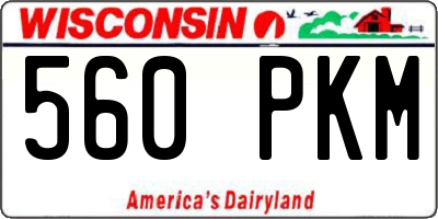 WI license plate 560PKM