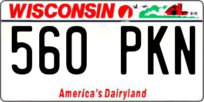WI license plate 560PKN