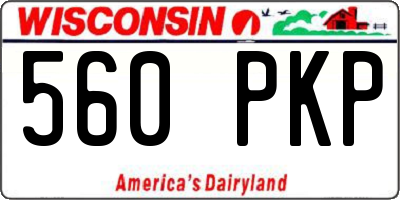 WI license plate 560PKP