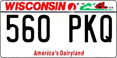 WI license plate 560PKQ