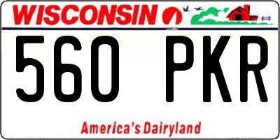 WI license plate 560PKR