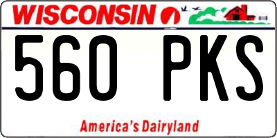 WI license plate 560PKS