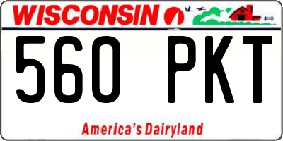 WI license plate 560PKT