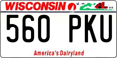 WI license plate 560PKU