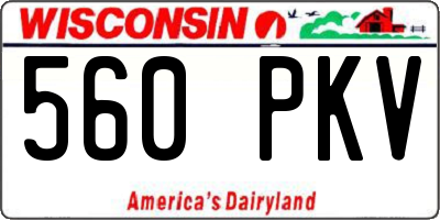 WI license plate 560PKV