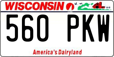 WI license plate 560PKW