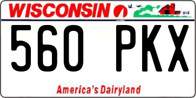 WI license plate 560PKX