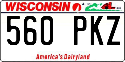 WI license plate 560PKZ