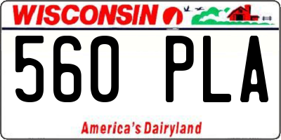 WI license plate 560PLA
