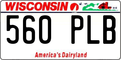 WI license plate 560PLB
