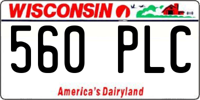 WI license plate 560PLC