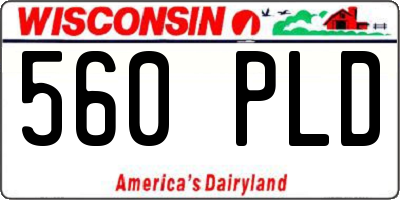 WI license plate 560PLD