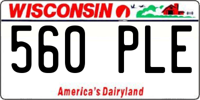 WI license plate 560PLE