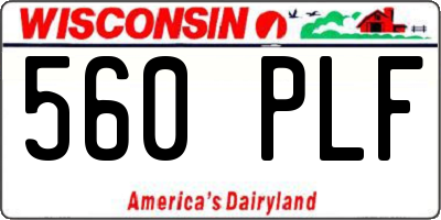WI license plate 560PLF