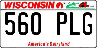 WI license plate 560PLG