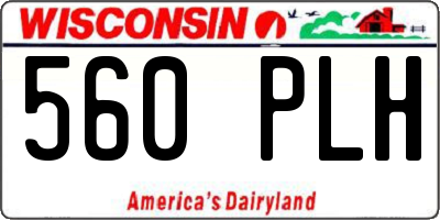 WI license plate 560PLH