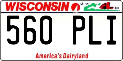 WI license plate 560PLI