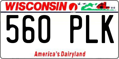 WI license plate 560PLK