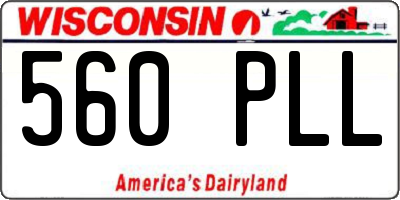 WI license plate 560PLL