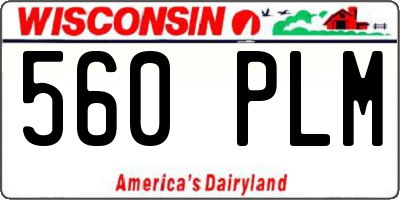 WI license plate 560PLM