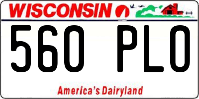 WI license plate 560PLO
