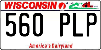 WI license plate 560PLP