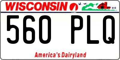 WI license plate 560PLQ