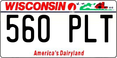 WI license plate 560PLT