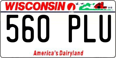 WI license plate 560PLU