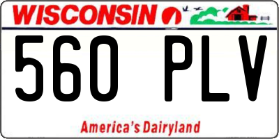 WI license plate 560PLV