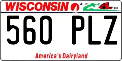 WI license plate 560PLZ