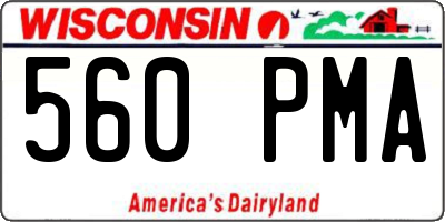 WI license plate 560PMA