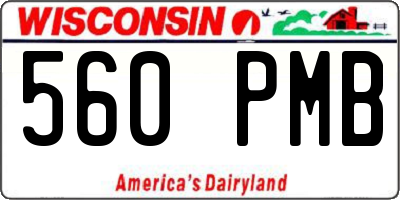 WI license plate 560PMB