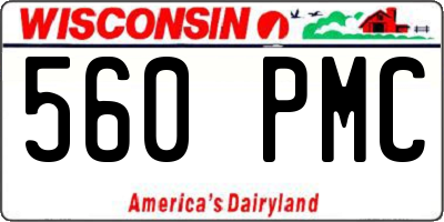 WI license plate 560PMC