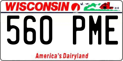 WI license plate 560PME
