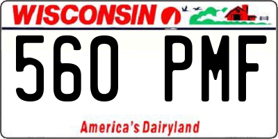 WI license plate 560PMF