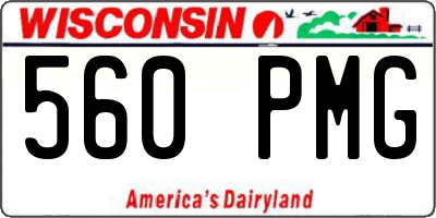 WI license plate 560PMG