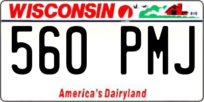 WI license plate 560PMJ