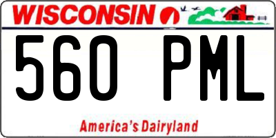 WI license plate 560PML