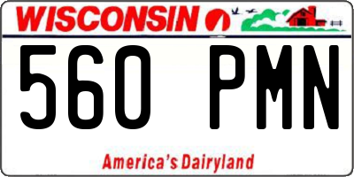 WI license plate 560PMN