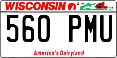 WI license plate 560PMU