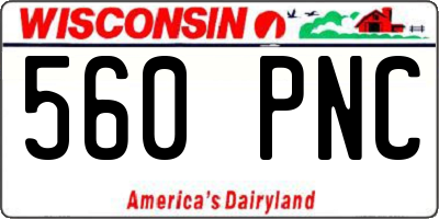 WI license plate 560PNC