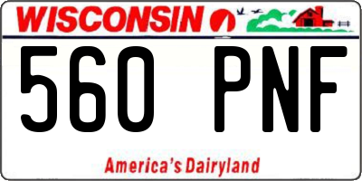 WI license plate 560PNF