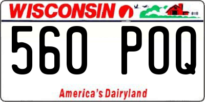 WI license plate 560POQ