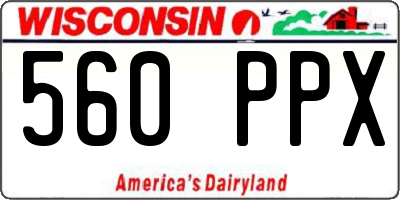WI license plate 560PPX