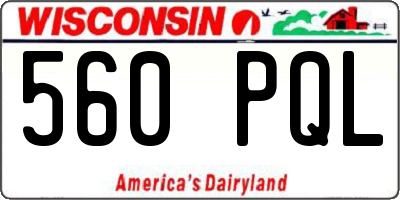 WI license plate 560PQL