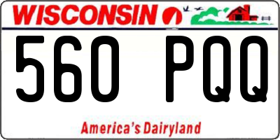 WI license plate 560PQQ