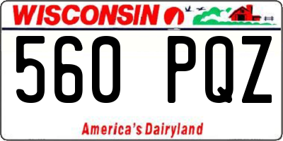 WI license plate 560PQZ