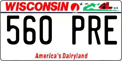 WI license plate 560PRE