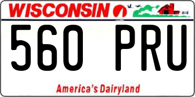 WI license plate 560PRU